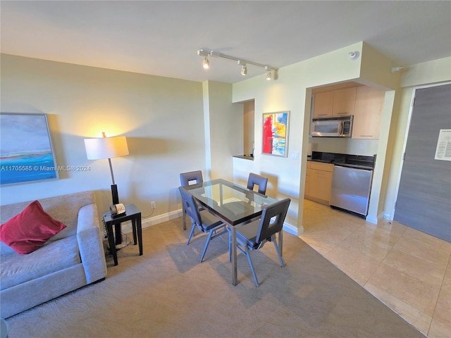 view of tiled dining room