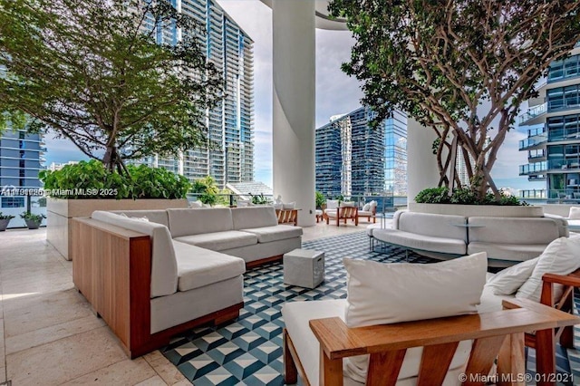 view of patio with an outdoor living space