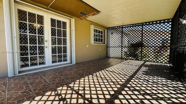 view of patio / terrace featuring french doors