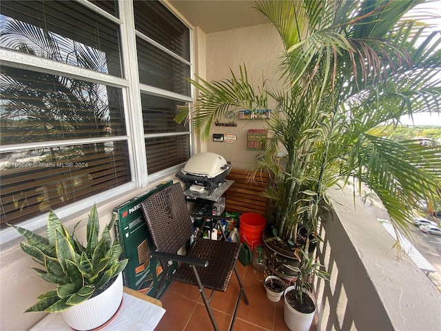 balcony with a grill