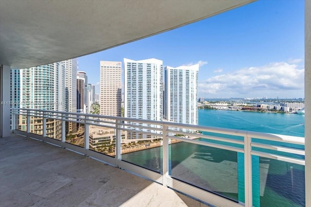 balcony with a water view