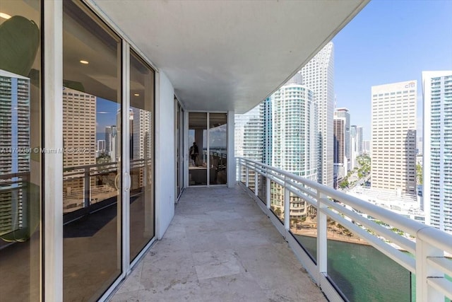 balcony featuring a city view