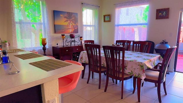 view of tiled dining space