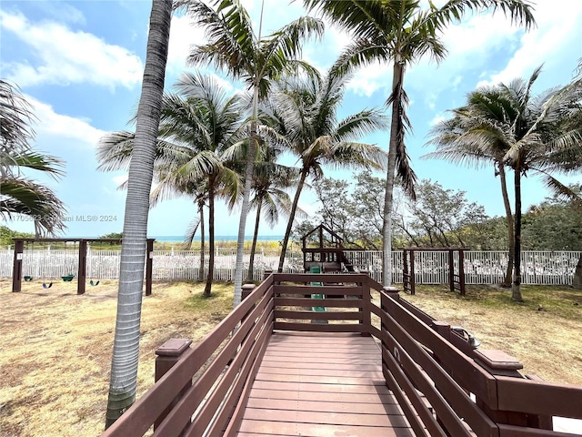 view of property's community with a playground