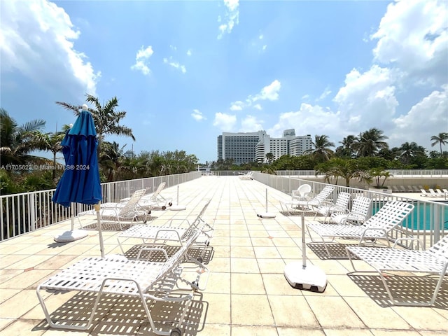 view of pool featuring a patio area