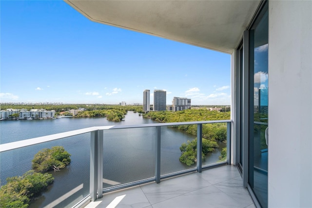 balcony with a water view