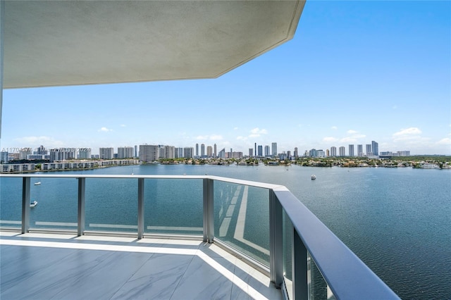 balcony with a water view