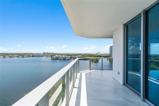 balcony with a water view