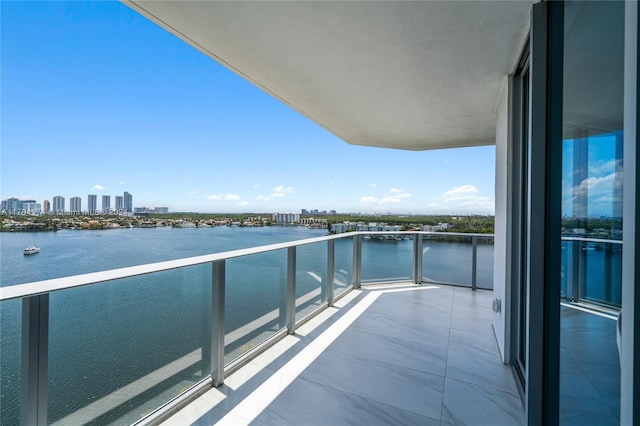 balcony with a water view