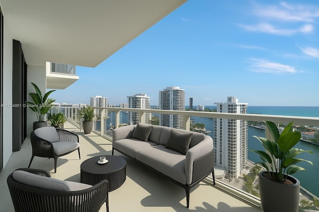 20281 E Country Club Dr Unit 2104, Aventura, FL 33180 - balcony featuring a water view