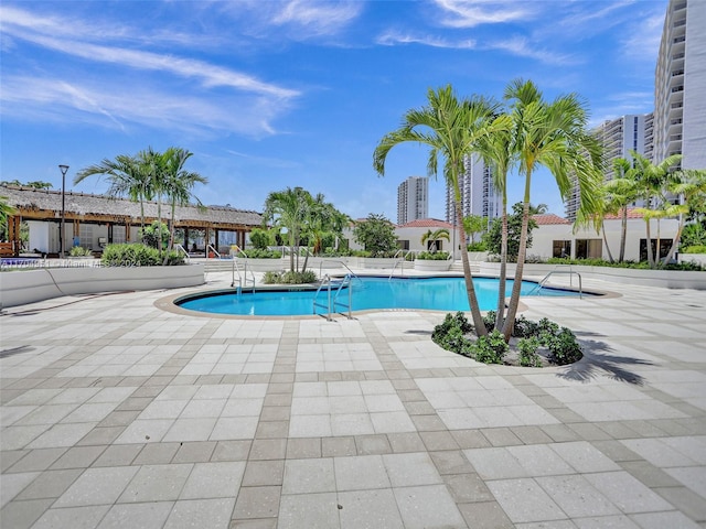 view of pool with a patio area