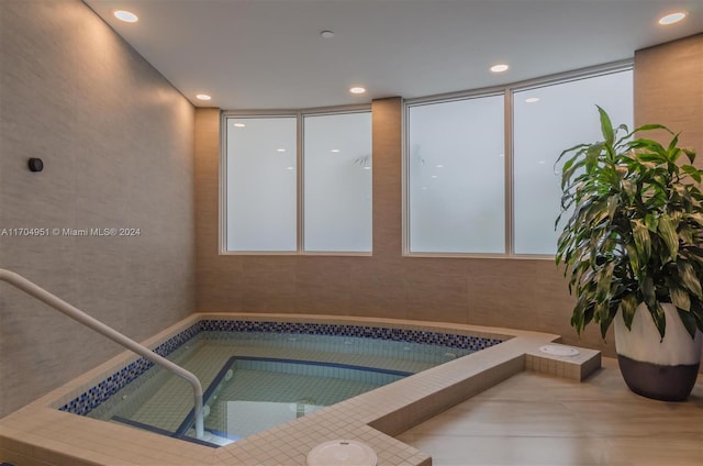 view of pool featuring an indoor in ground hot tub