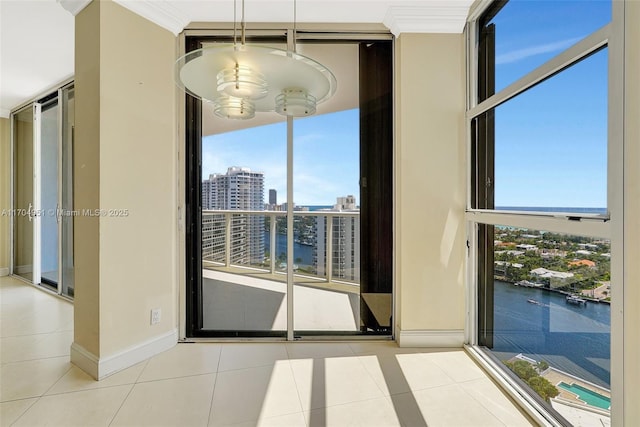 20281 E Country Club Dr Unit 2104, Aventura, FL 33180 - empty room featuring baseboards, tile patterned floors, and a view of city
