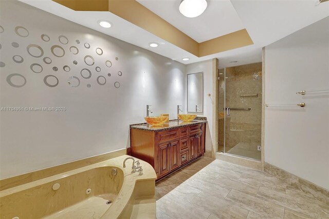 20281 E Country Club Dr Unit 2104, Aventura, FL 33180 - full bath featuring a bidet, a stall shower, vanity, and baseboards