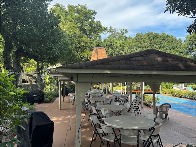 view of patio / terrace with a gazebo and grilling area