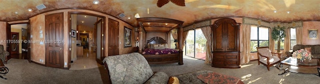 12040 N Eagle Trace Blvd N, Coral Springs, FL 33071 - carpeted bedroom featuring arched walkways and access to outside