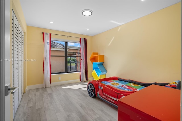 bedroom featuring light hardwood / wood-style floors