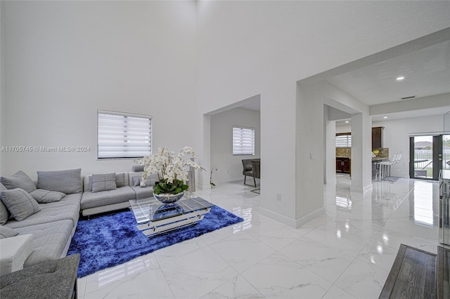 living room with french doors