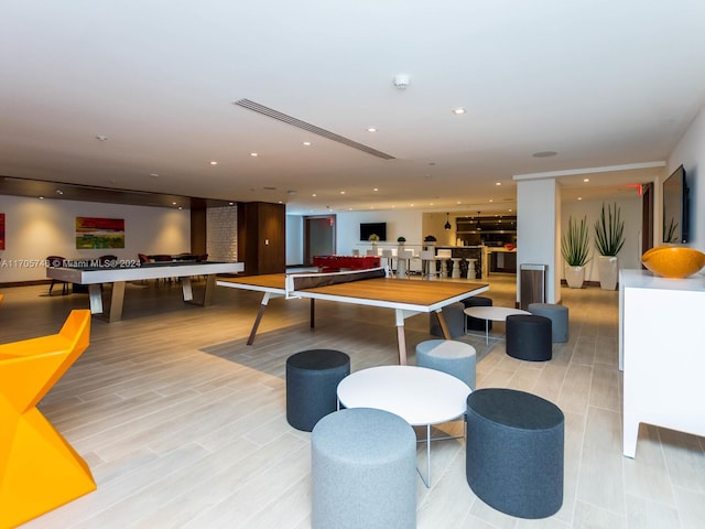 330 Sunny Isles Blvd Unit 5-2407, Sunny Isles Beach, FL 33160 - playroom featuring billiards, light wood finished floors, and recessed lighting