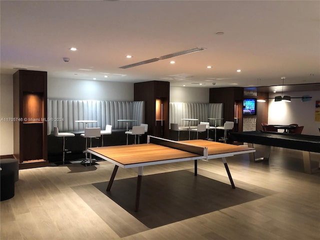 330 Sunny Isles Blvd Unit 5-2407, Sunny Isles Beach, FL 33160 - rec room featuring wood finished floors, recessed lighting, and billiards table
