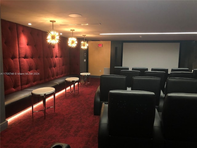 view of carpeted cinema room