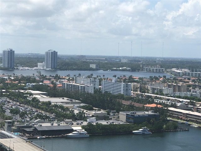 property's view of city with a water view