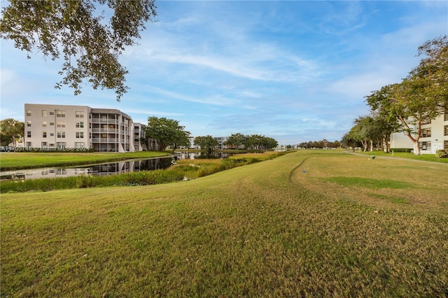 view of property's community featuring a yard