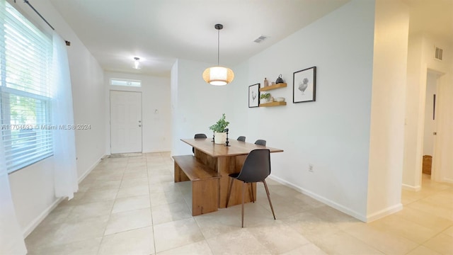 view of tiled dining space