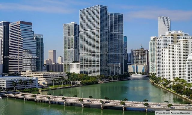 property's view of city with a water view