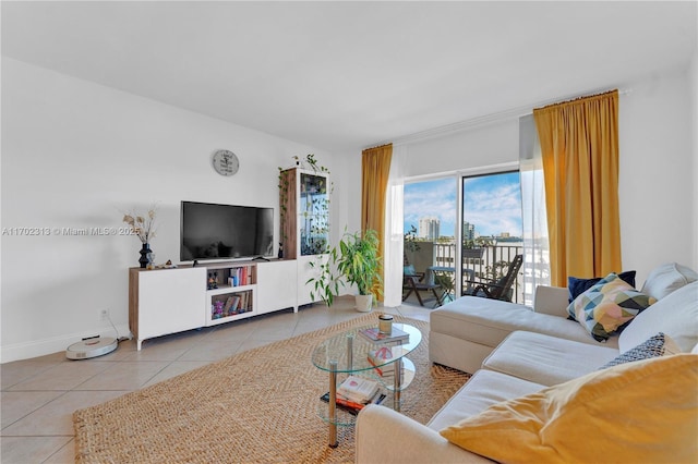 view of tiled living room