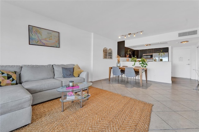 view of tiled living room