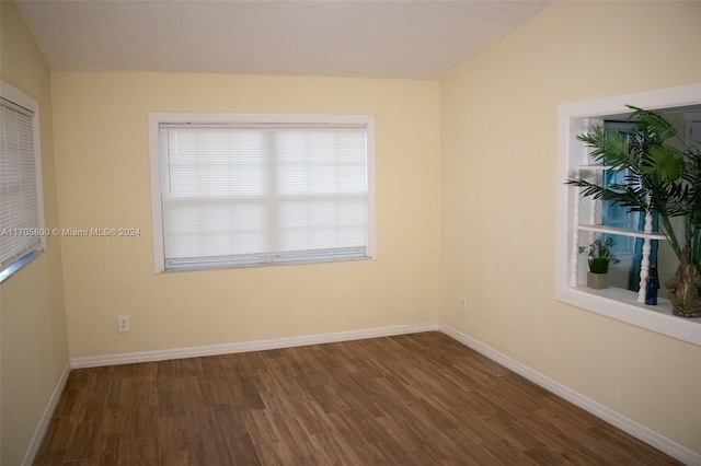 empty room featuring dark wood-type flooring