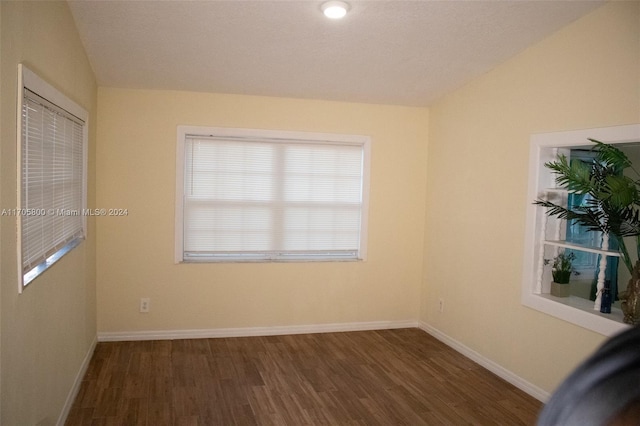 unfurnished room featuring dark wood-type flooring