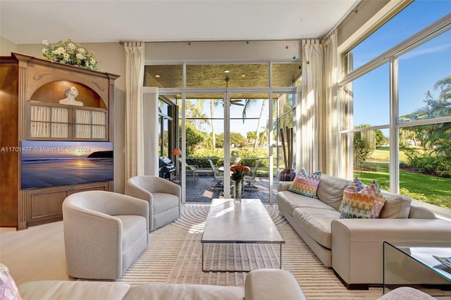 sunroom featuring a wealth of natural light