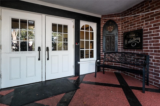 view of exterior entry with french doors