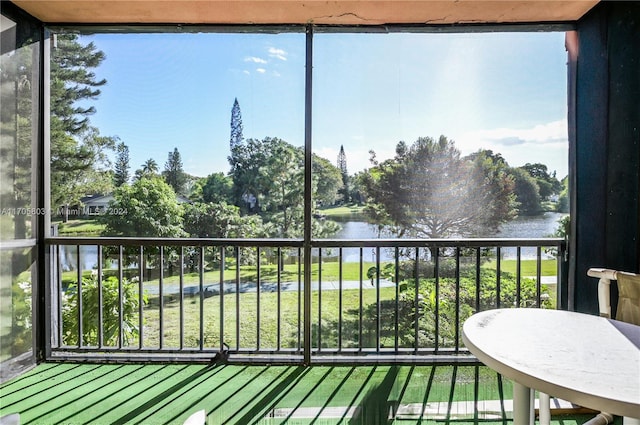 balcony with a water view