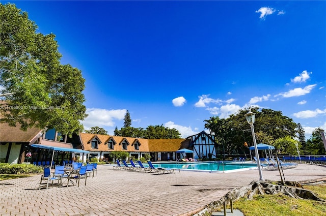 view of pool with a patio area