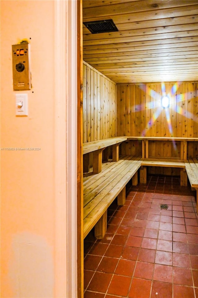 view of sauna / steam room featuring tile patterned floors