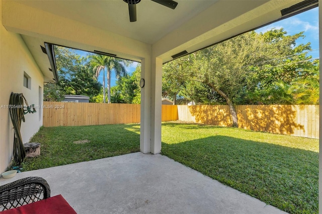 view of yard with a patio area