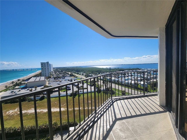 balcony with a water view