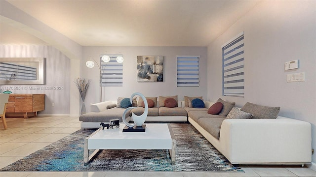 view of tiled living room