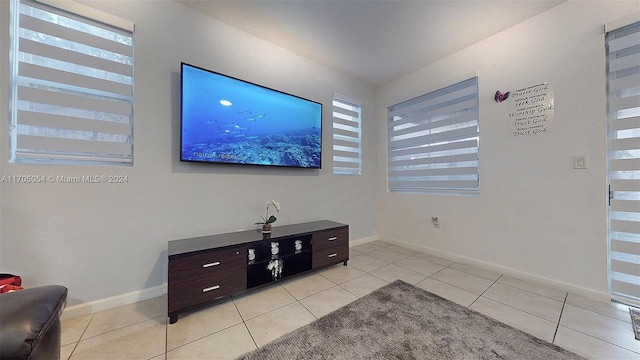 view of tiled living room