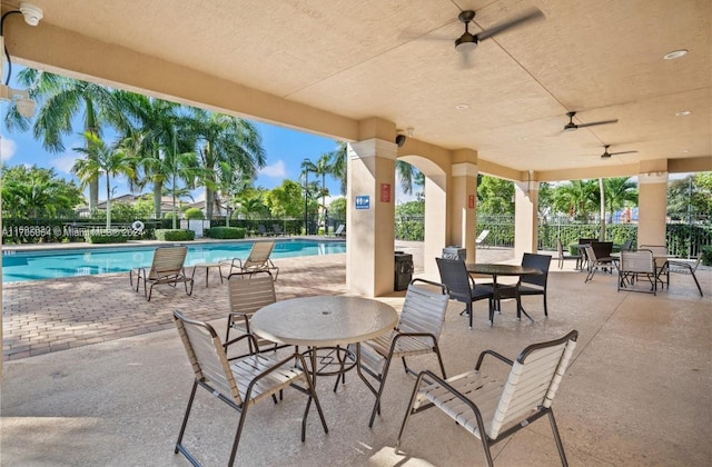 view of patio / terrace with a community pool