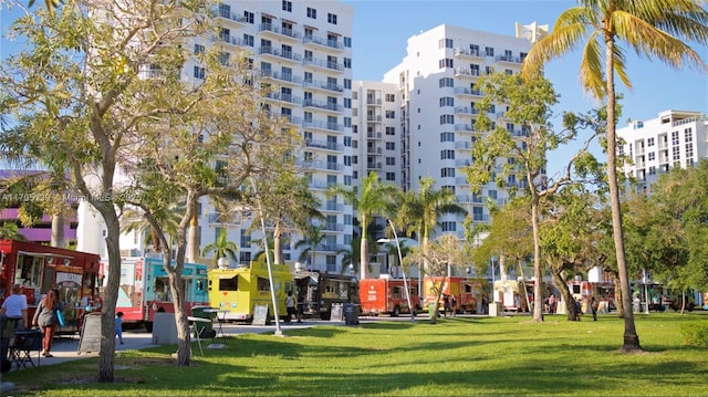 view of community featuring a yard and a playground