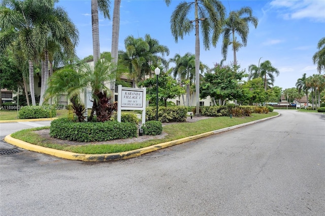 view of community sign