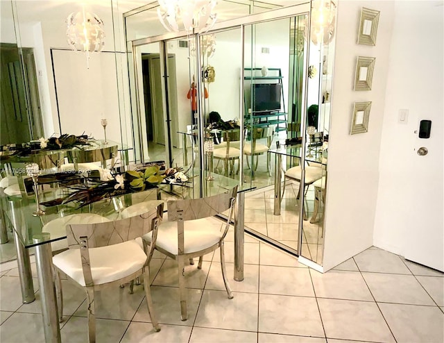 dining room featuring tile patterned flooring