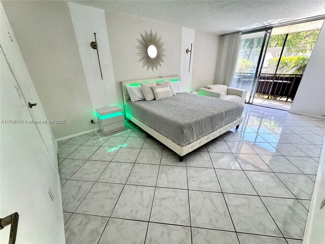 dining area with light tile patterned flooring