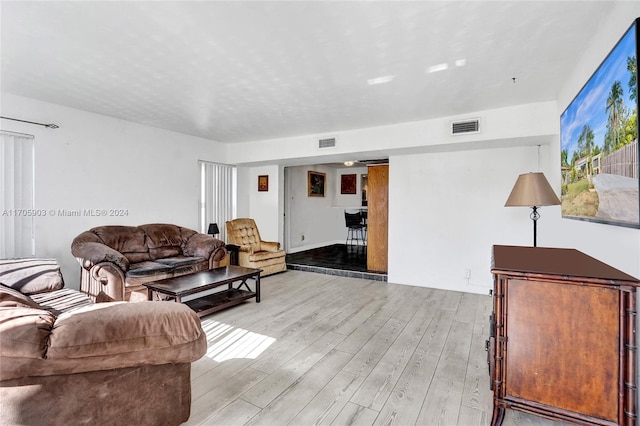 living room featuring light hardwood / wood-style floors