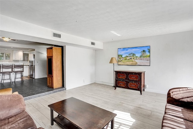 living room featuring wood-type flooring