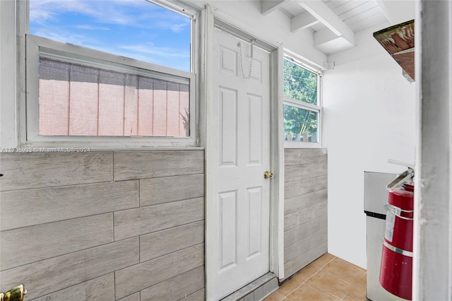 bathroom with tile patterned flooring